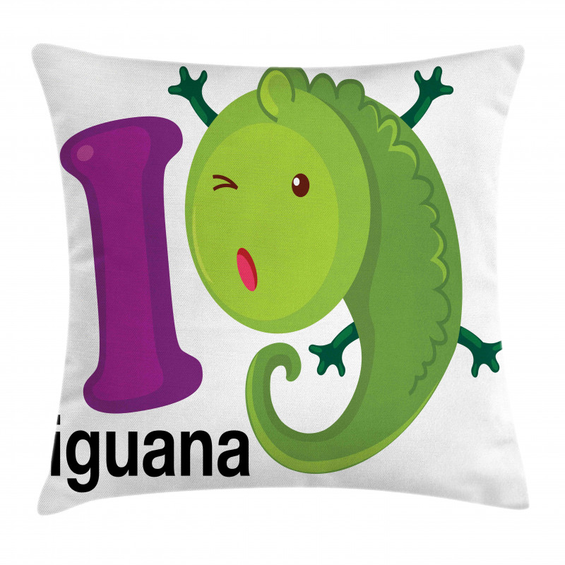 Capital Letter with Cartoon Pillow Cover