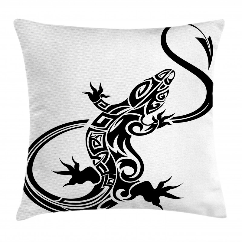 Lizard Silhouette Design Pillow Cover