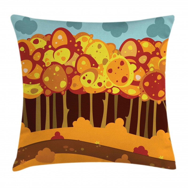 Forest in Autumn Cartoon Pillow Cover