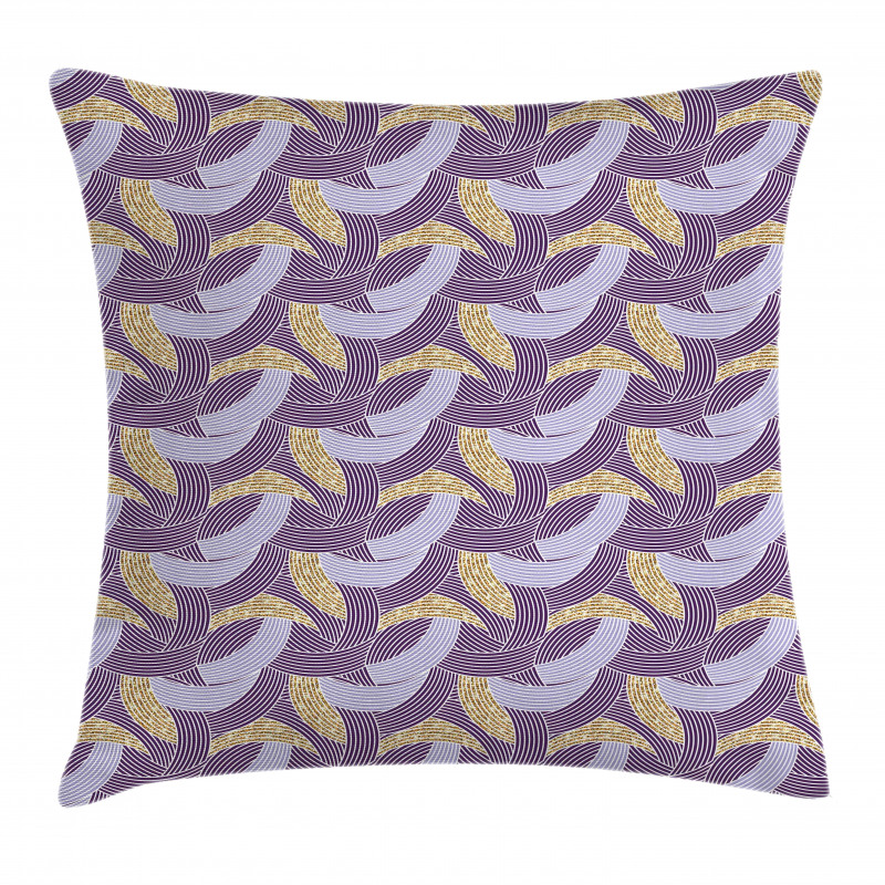 Crossed Curved Arc Design Pillow Cover