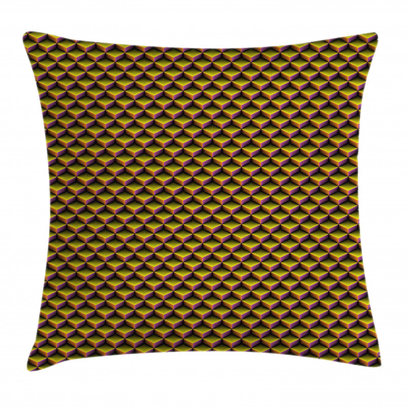 3D Cubes Vibrant Colors Pillow Cover