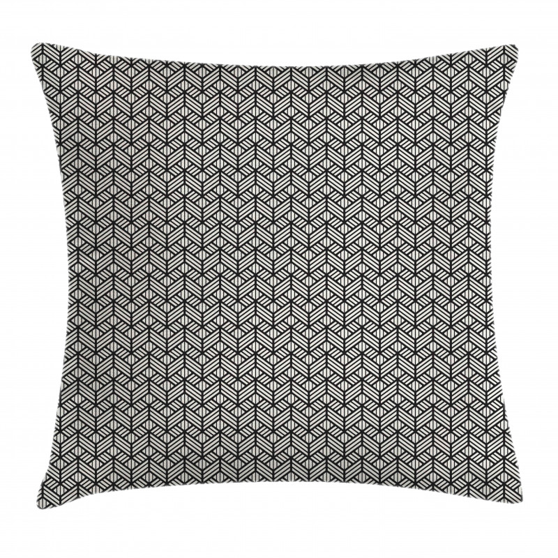 Geometric Grid Mesh Tiles Pillow Cover