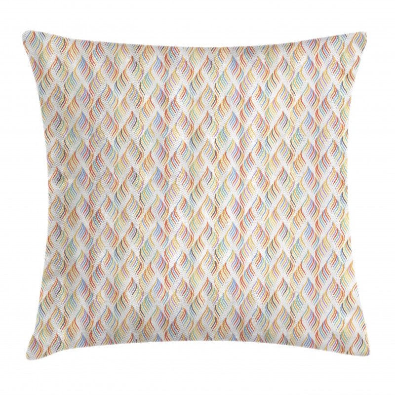 Pastel and Colorful Waves Pillow Cover