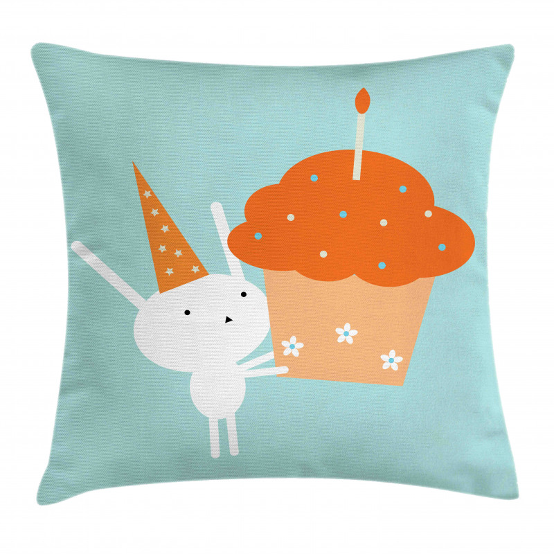 Birthday Bunny Giant Cupcake Pillow Cover