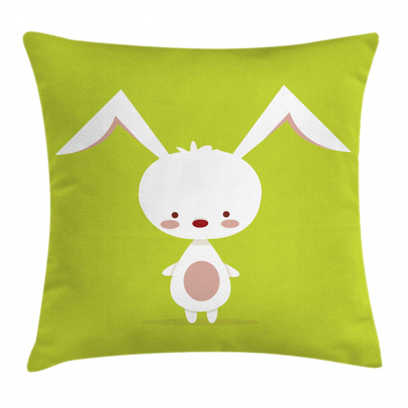 Cartoon Character on Green Pillow Cover