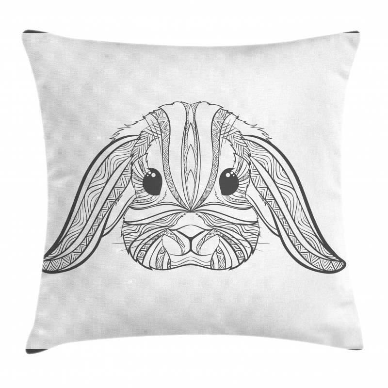 Boho Art Hare Pillow Cover