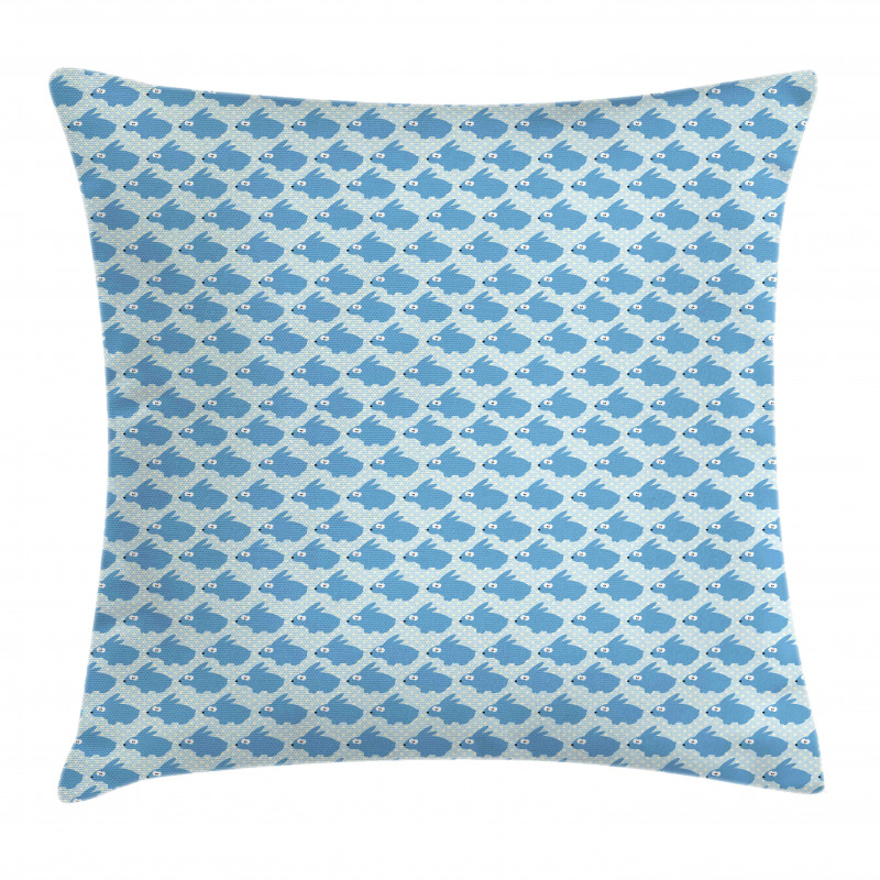 Funny Rabbits on Polka Dots Pillow Cover