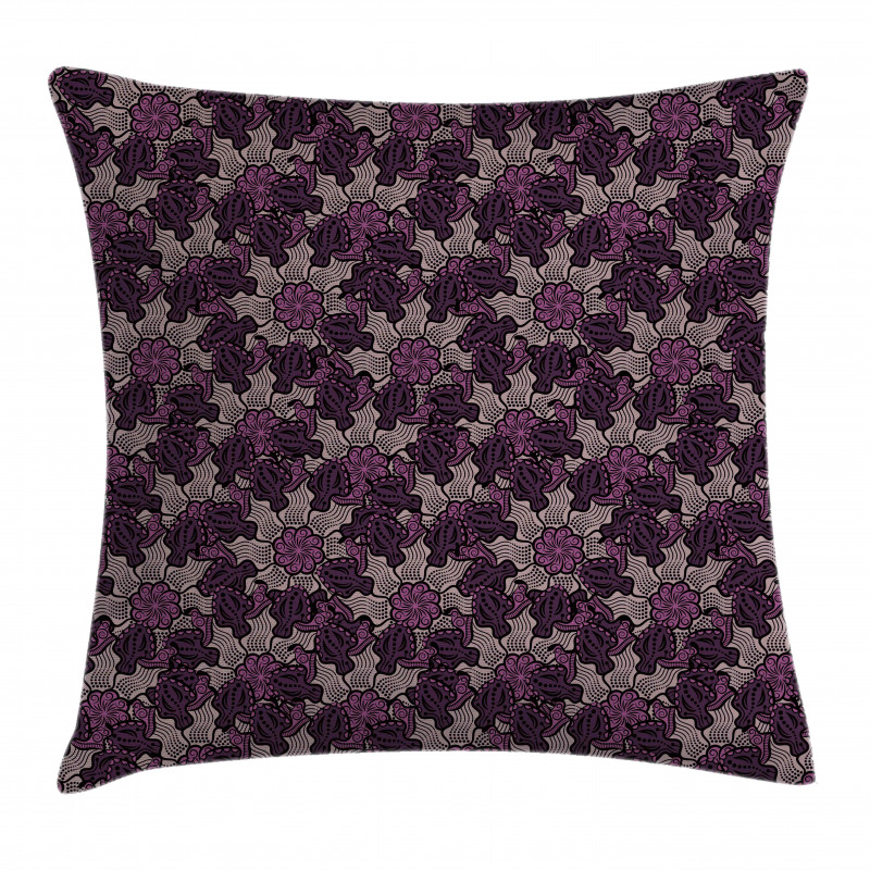 Foliage Leaves and Flowers Pillow Cover