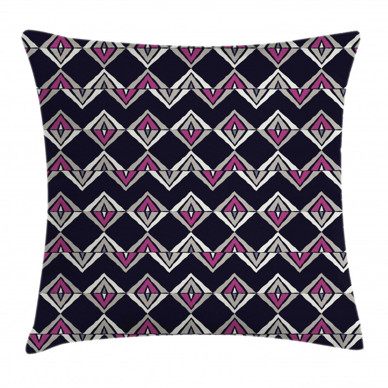 Native Folk Motifs Chevron Pillow Cover