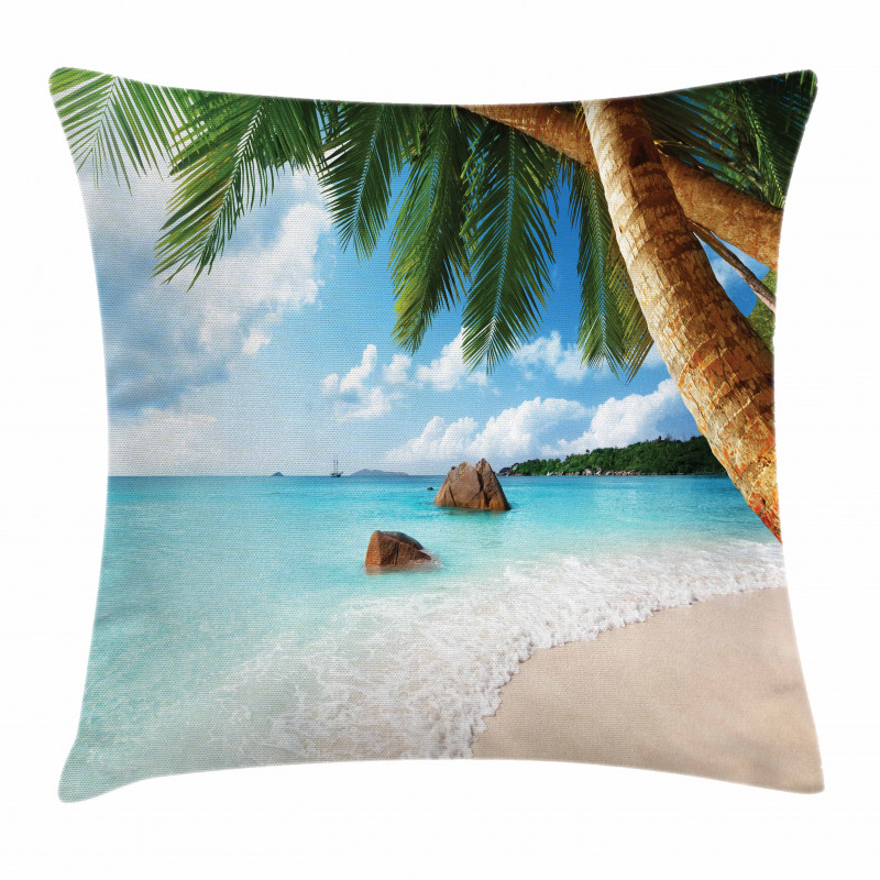 Exotic Palm Tree Ocean Pillow Cover