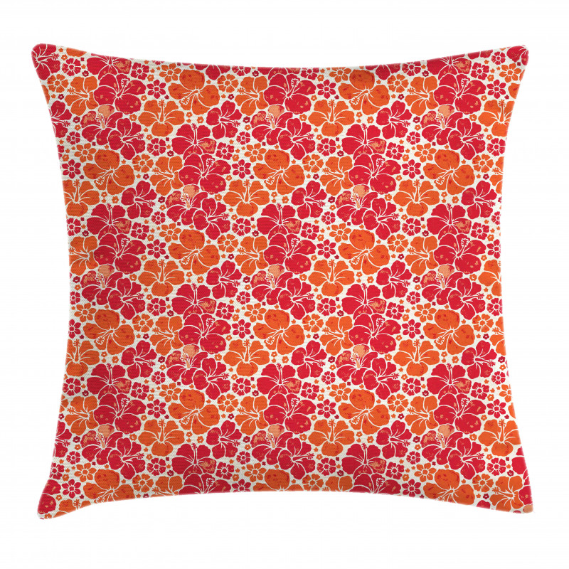 Grunge Petal Silhouettes Pillow Cover