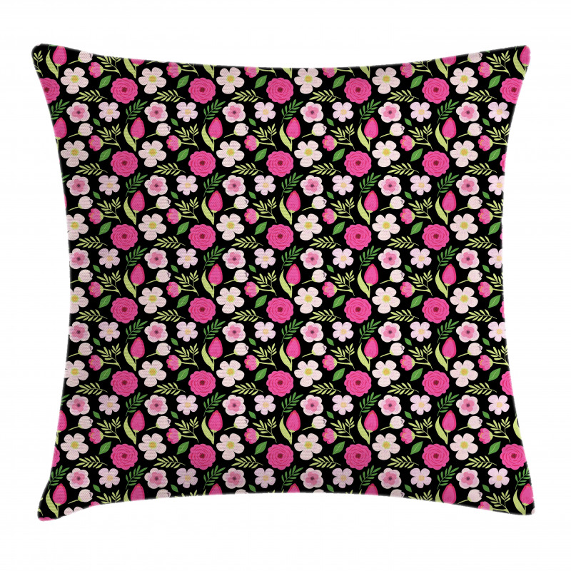 Petals Leaves and Stalks Pillow Cover