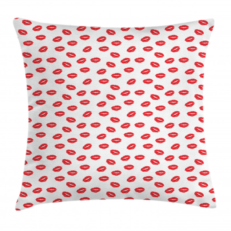 Red Kisses Imprint Pillow Cover