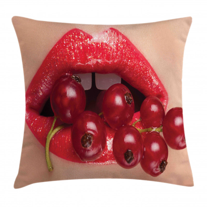 Red Current Berry Branch Image Pillow Cover