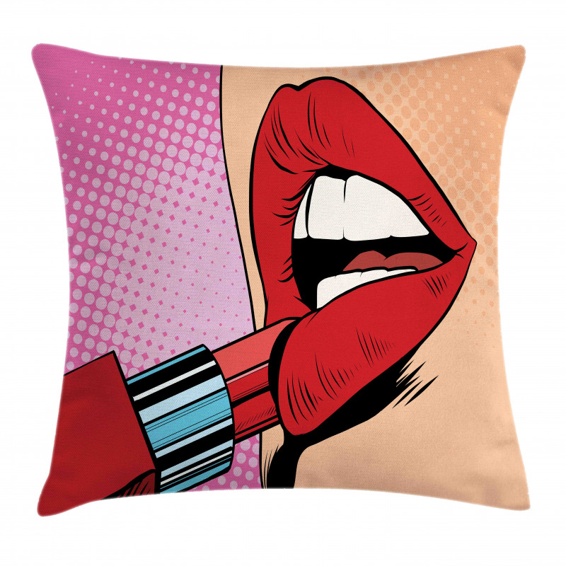 Halftone Comic Pop Art Girl Pillow Cover