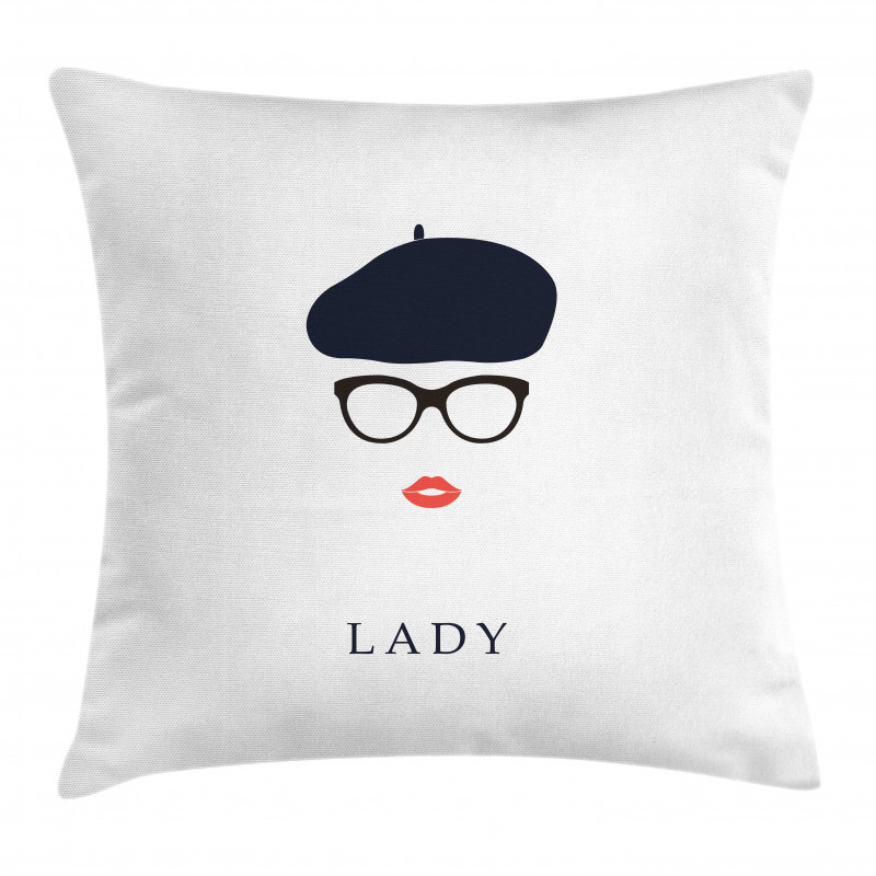 French Woman Wearing Glasses Pillow Cover