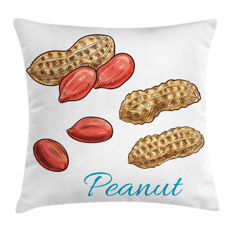 Peanut Sketch of Nut Pillow Cover