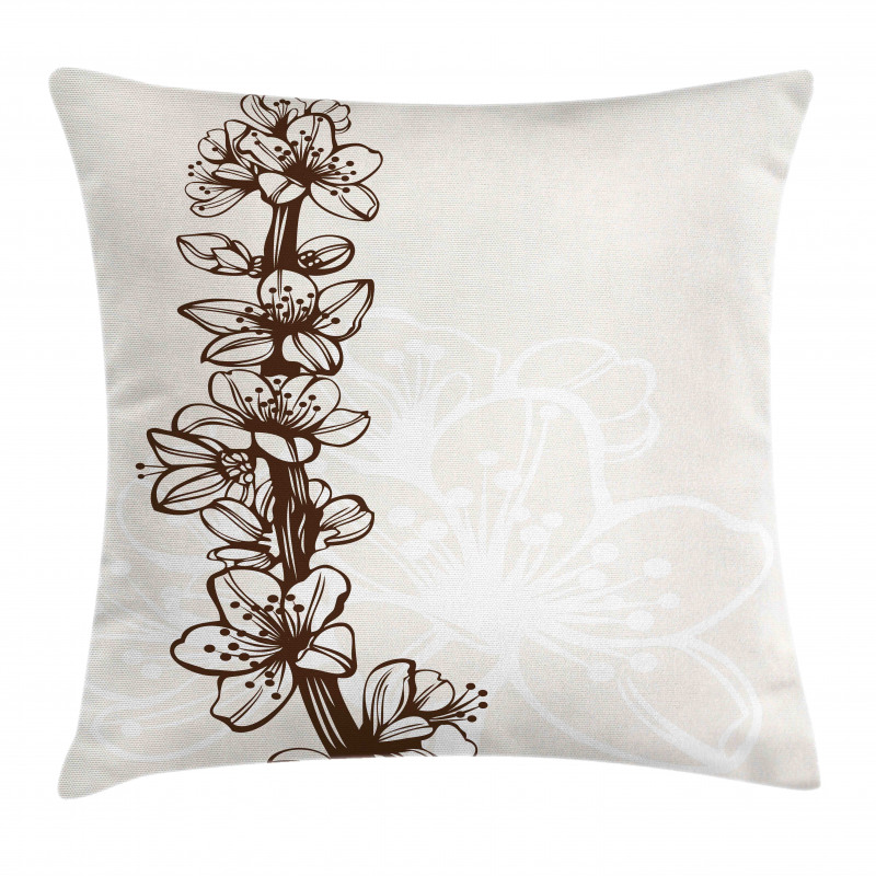 Hand Drawn Petals Pillow Cover