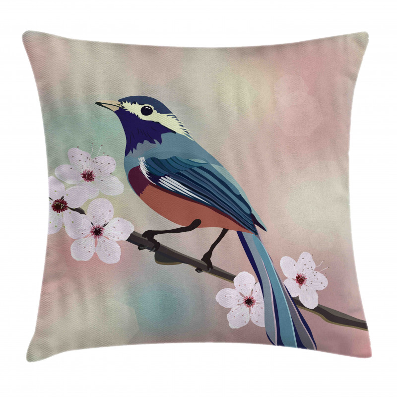 Sparrow Perching Pillow Cover