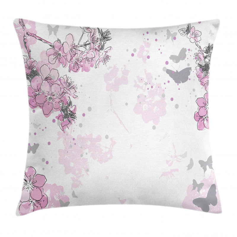 Spring Motif Outline Pillow Cover