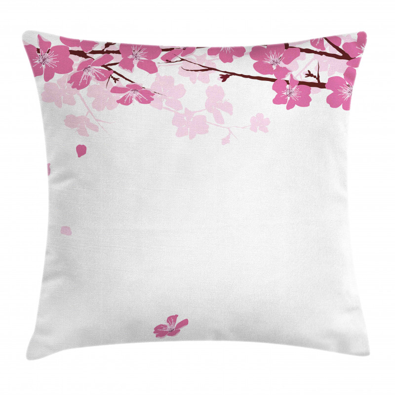 Falling Flower Motif Pillow Cover