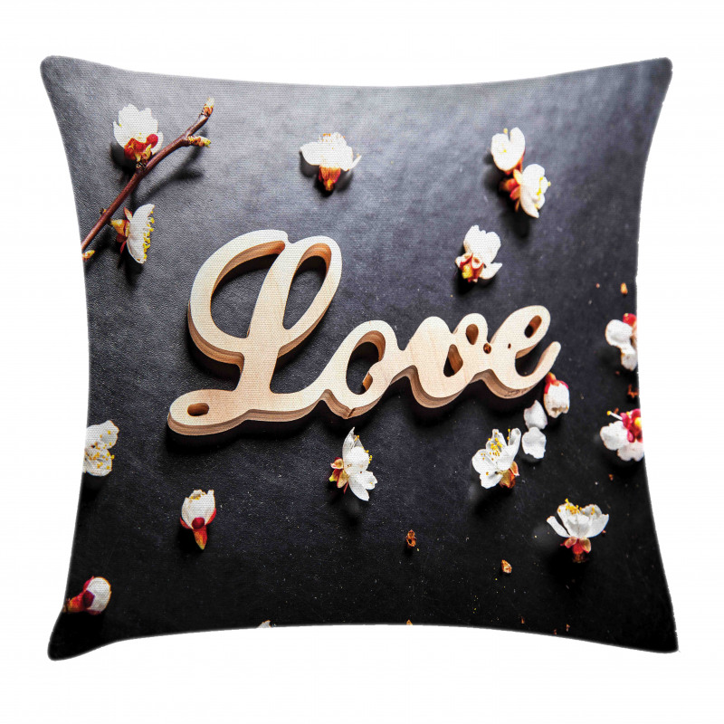 Love Sign Wooden Pillow Cover