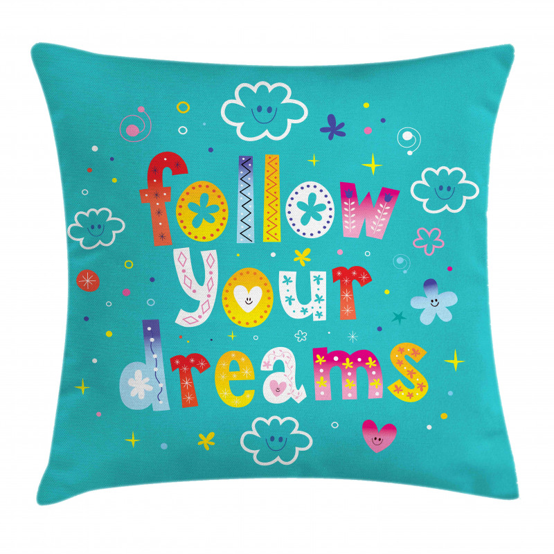 Childish Style Funny Clouds Pillow Cover