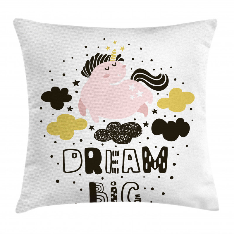 Unicorn in the Sky with Stars Pillow Cover