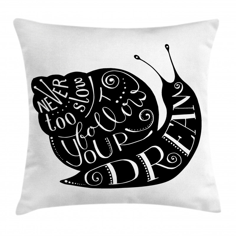 Abstract Snail Silhouette Pillow Cover