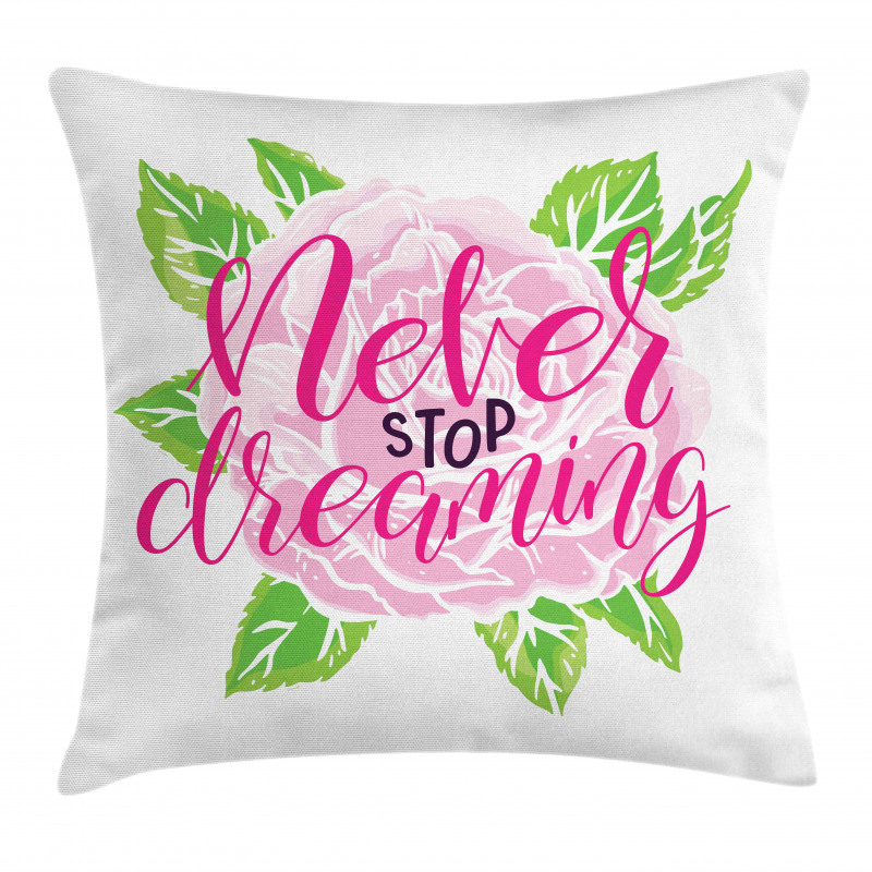 Romantic Rose Calligraphy Pillow Cover