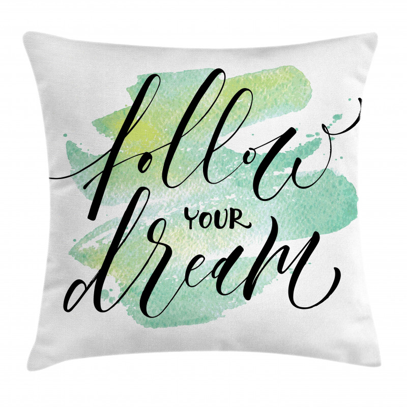 Green Brush Stoke Watercolor Pillow Cover