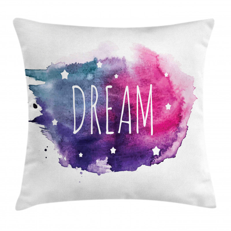 Words with Stars Watercolors Pillow Cover