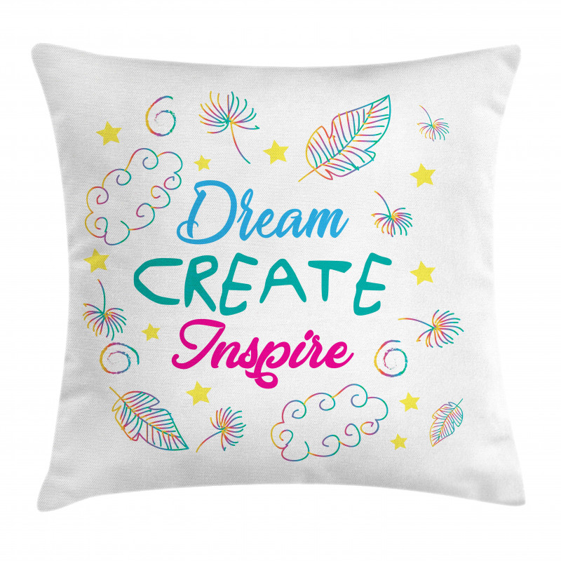 Dream Create Inspire Leaves Pillow Cover