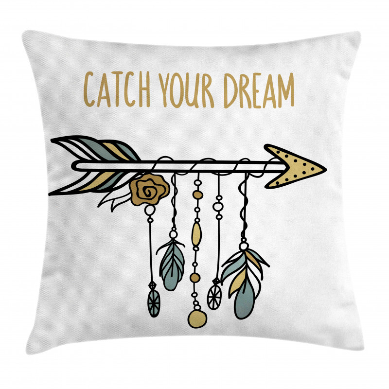 Tribal Arrow with Feathers Pillow Cover