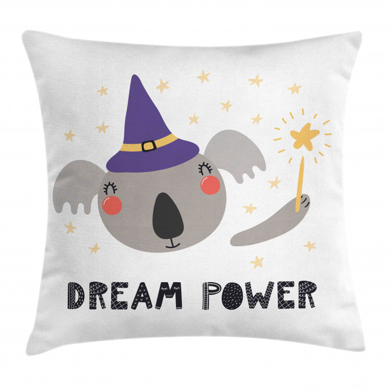 Funny Koala in a Witch Hat Pillow Cover