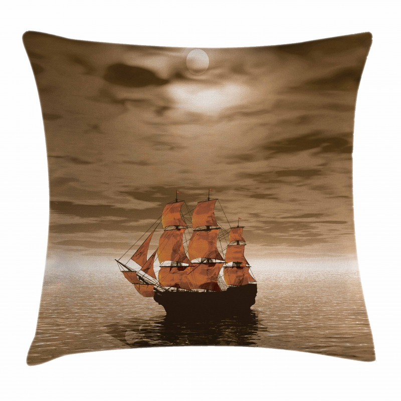 Lonely Ship Sailing Pillow Cover