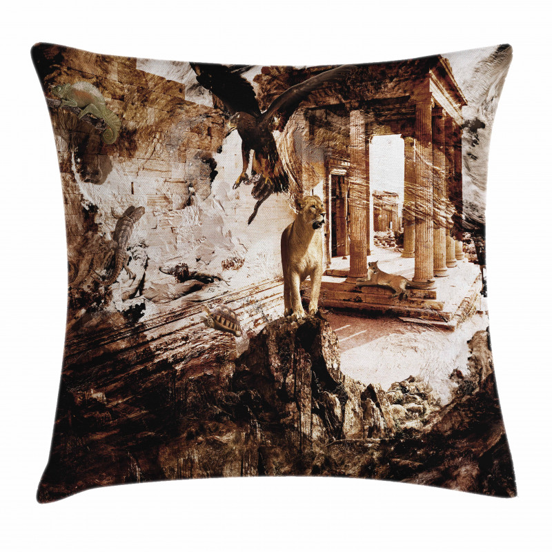 Lion and Hawk Pillow Cover