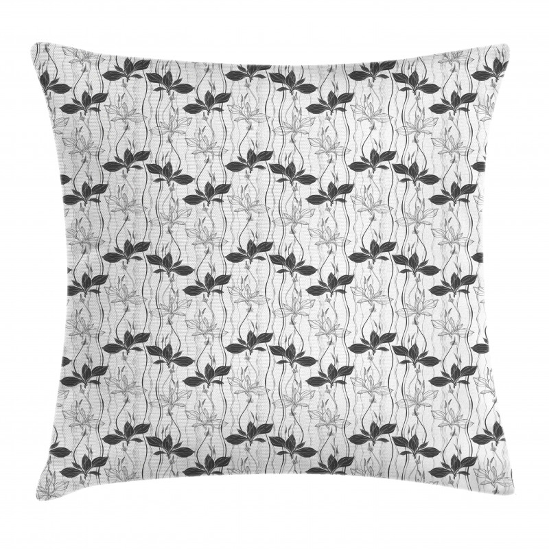 Greyscale Plantain Pillow Cover