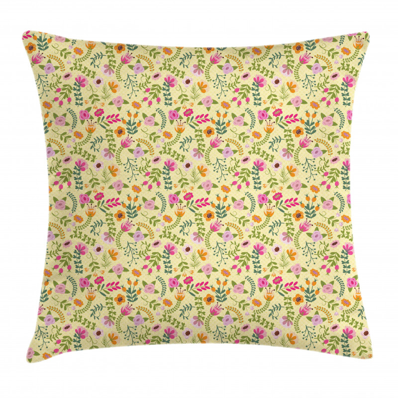 Doodle Flowers Pillow Cover