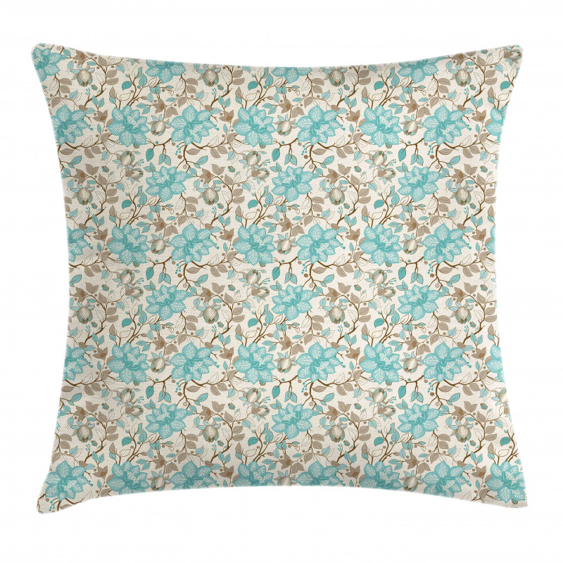 Delicate Flower Branches Pillow Cover