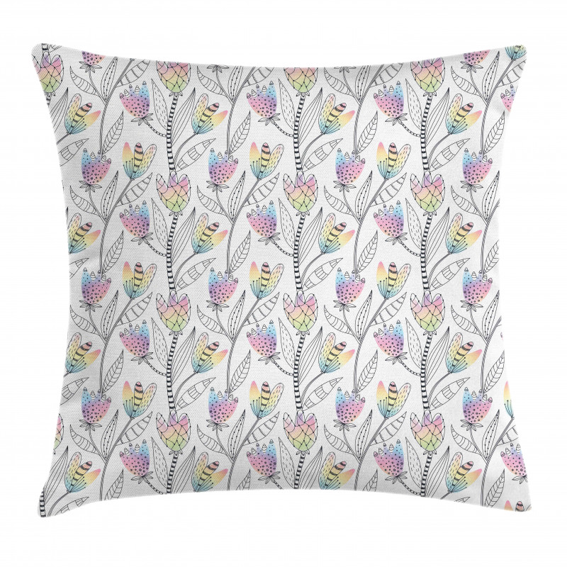 Vibrant Floral Motif Pillow Cover