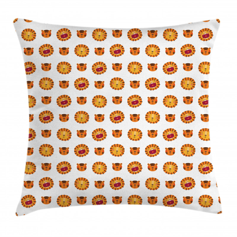 Funky Forms Tiger Lion Face Pillow Cover