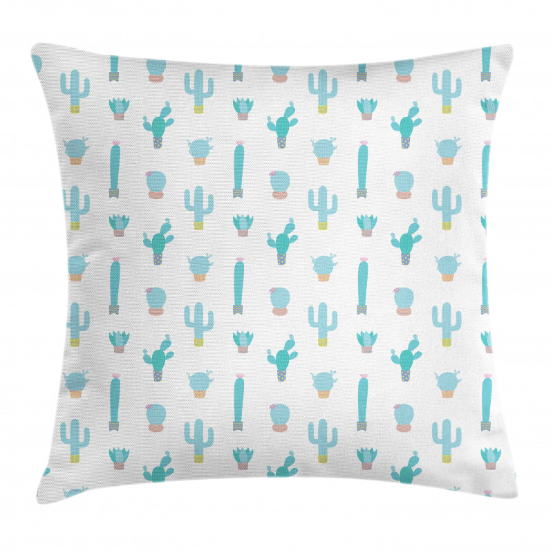 Cactus Life Turquoise Hues Pillow Cover