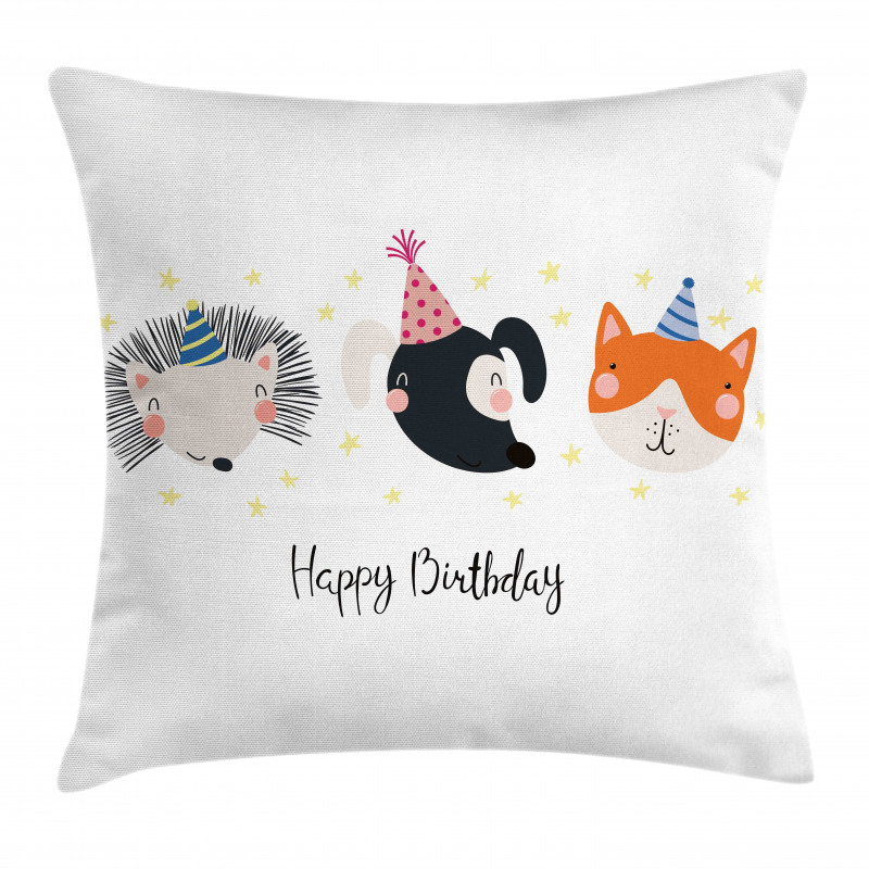 Hedgehog Cat Cursive Pillow Cover