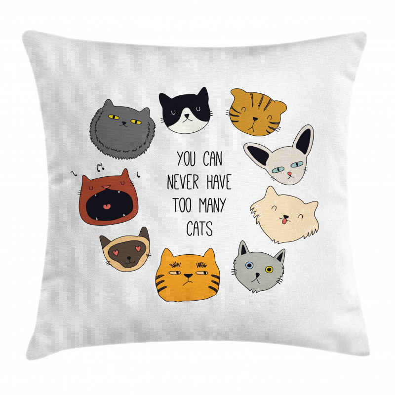 Wording Love Whiskers Happy Pillow Cover