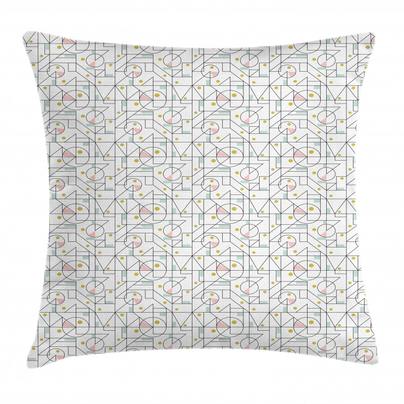 Shapes with Polka Dots Pillow Cover