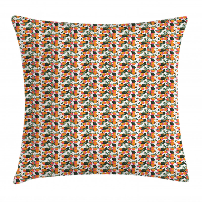 Citrus Mandarin with Leaves Pillow Cover