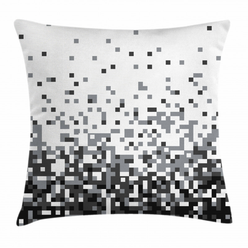 Squares Greyscale Pillow Cover