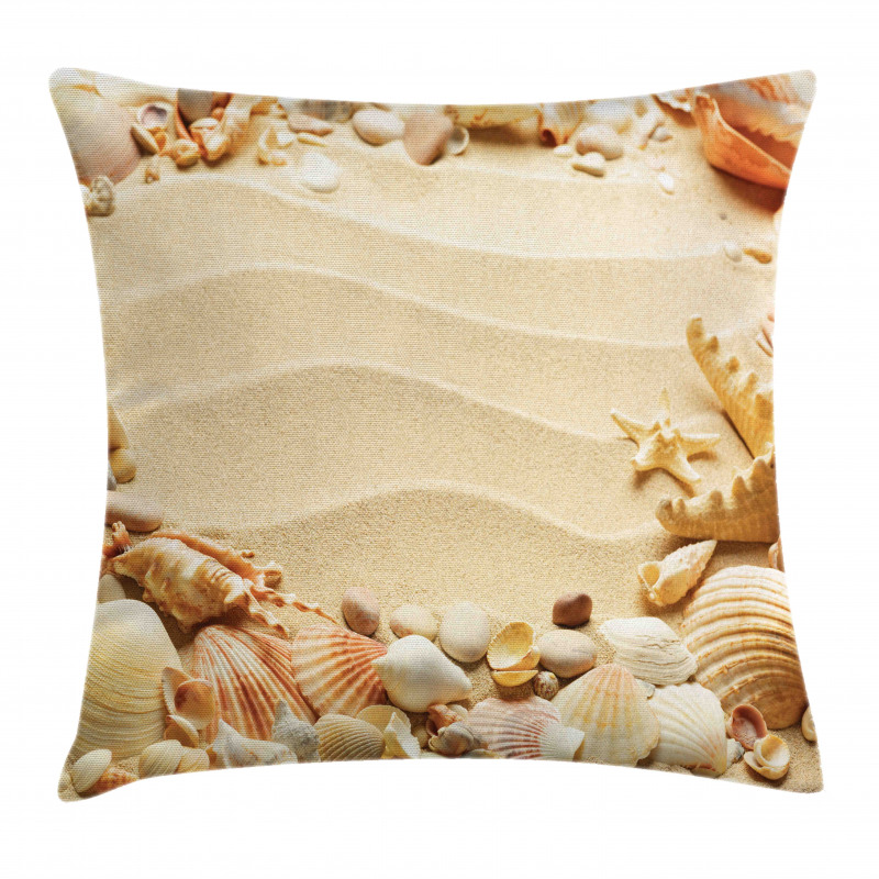 Blurry Ocean Seashells Sandy Pillow Cover