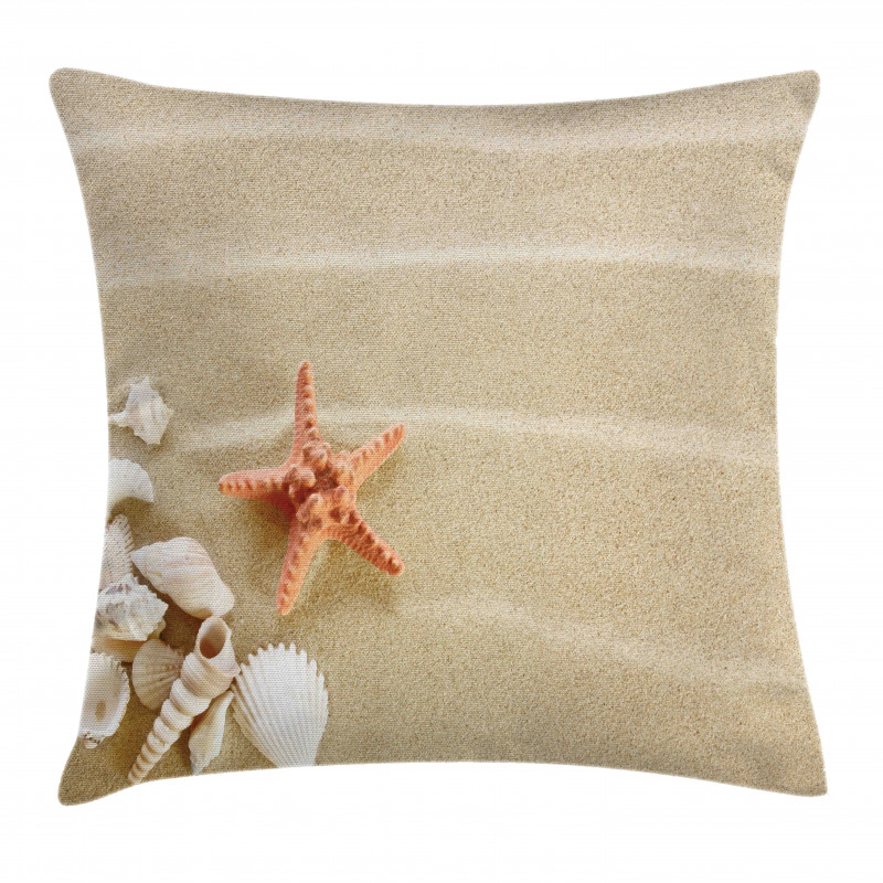 Exotic Seashells with Sand Pillow Cover